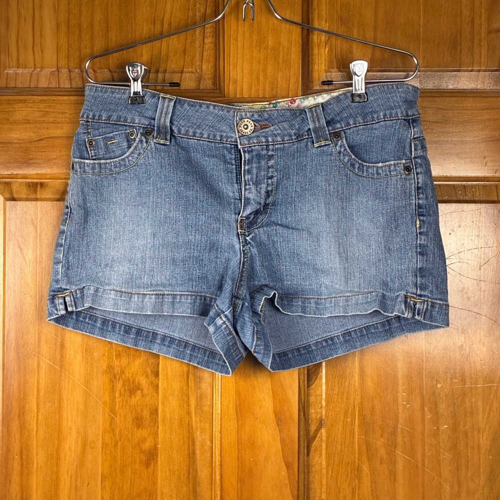 Duck Head Jeans Co Womens Sz 11 Blue Denim Low Rise Cuffed Shorts Y2K 200s Alt